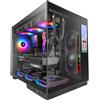 Lustrens Case per PC ATX con schermo LCD IPS da 7,2 pollici, vetro temperato e supporto per sistemi di raffreddamento a liquido