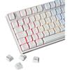Lustrens Set di tasti (keycaps) in PBT a doppia iniezione, standard ISO, compatibile con tastiere meccaniche (bianco)