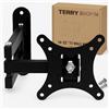 Terryshop74 Staffa tv supporto da parete Vesa 3 bracci inclinazione +8° -15° posizione 0° 180° attacco Vesa 75 x 75 mm oppure 100 x 100