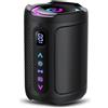 Lustrens Altoparlante Bluetooth portatile, nero - 15 Watt di potenza - Resistente all'acqua (IPX7) - Sistema audio per esterni