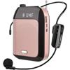 Lustrens Amplificatore vocale wireless da 15W, banda UHF, color rosa oro - Altoparlante portatile per annunci