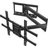 Lustrens Supporto a muro per TV, braccio articolato extra lungo, capacità di carico 60 kg, adatto per schermi da 32-75 pollici, acciaio nero