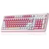 Lustrens Tastiera da gioco wireless Bluetooth - Tasti programmabili - Materiale: acrilonitrile butadiene stirene (ABS) - Colore: rosa - Compatibile con laptop e PC