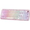 Lustrens Tastiera da gaming meccanica rosa - Tri-modalità (BT5.0 e USB-C) - Tastiera sostituibile a caldo - RGB - 1 kg