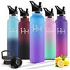 Mujigaga Borraccia Termica, Borraccia 1 litro, Senza BPA, Borraccie con Cannuccia, Senza Perdite, Borraccie Acciaio Inox, Doble Aislamiento, Borracce per Campeggio, Escursionismo, Lavoro