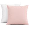 PETTI Artigiani Italiani - Coppia di Federe Cuscino 50x50 cm in Microfibra, Cuscini Arredo Camera da Letto, Divano, Set 2 Fodere Copricuscino, Federa Double Face Bianco Cipria Chiaro