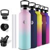 Grsta Borraccia Termica 1 litro, Senza BPA, Acciaio Inox, Con filtro e Cannuccia, Borraccia Sportiva, Senza Perdite, Borracce per Campeggio, Viaggio, Fitness, Yoga, Escursionismo
