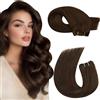 Moresoo Extension Tessitura Capelli Veri 60 cm 100h #4 Setosi Lisci | Applicazione Semplice, Lunga Durata, Effetto Invisibile, Volume Immediato, Stile Elegante