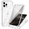 XTCASE Cover Magnetica Protezione a 360 Gradi per iPhone 16 Pro, Chiaro | Custodia Trasparente [Compatibile con Magsafe] con PET Pellicola Protettiva Integrata Antiurto Resistente ai Graffi Case