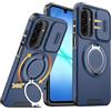 XTCASE Armor Cover per Samsung Galaxy A17 5G / A16 5G con Supporto | Custodia Antiscivolo con Copriobiettivo Scorrevole, Militare Antiurto Bumper Protezione Case