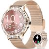 Fitoncloud Smartwatch Donna Chiamate BLE5.2, 1,3'' HD Schermo Orologio Smartwatch Rotondo con Notifiche Messaggi/120+ Sportive/Cardiofrequenzimetro/SpO2/Sonno, Smart Watch Donna IP68 per Android iOS, Oro Rosa