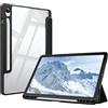 FINTIE Cover per Samsung Galaxy Tab S10 Lite/S10 FE/S9 FE 10.9" & S9 11" | con S Pen Portapenne - Antiurto Sottile Custodia Posteriore Trasparente Cover con Auto Sonno/Sveglia, Nero