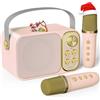 BESCOST Karaoke per Bambini BESCOST Professionale Completo con 2 Microfoni Wireless,Cassa Portatile 7 Effetti Sonori,Idea Regalo Compleanno,Giocattolo Natale 5-14 Anni