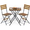 CASARIA® Set di Mobili da Giardino 3 Pezzi Pieghevoli Acacia Certificata FSC® 55x55x70cm Tavolo 2 Sedie Terrazza Balcone