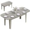 HOMCOM Tavolo da Pranzo Allungabile Ovale per 4-6, 140-180x80 cm, Grigio | Tavolo Allungabile, Salvaspazio, Bordi Arrotondati, Stile Farmhouse, per Soggiorno Cucina Sala da Pranzo, Effetto Legno