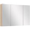 kleankin Specchio Bagno Contenitore 3 Ante 90x13.5x60 cm Color Legno | Ante a Specchio Soft Close, Specchiera Bagno, Ripiani Regolabili in Legno e Vetro