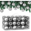 Deuba Palline di Natale per Albero Set 54 pz Addobbi Natalizi Lucido Opaco Glitter Argento Interni Esterni