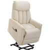 HOMCOM Poltrona Elettrica Alzapersone Reclinabile 145°, Pelle PU, Crema | Poltrona Relax Elettrica con Telecomando, Tasche Laterali e Poggiapiedi