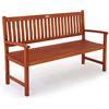 CASARIA Deuba Panchina da Giardino 3 Posti Legno di Eucalipto Certificato FSC® | Panca, Interno, Esterno, 152 x 55 x 90 cm, Capacità di Carico 350kg, Robusta, Resistente alle Intemperie