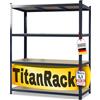 KARAT Scaffale per carichi pesanti, XXL, grigio, 200 x 180 x 60 cm, per garage, cantina e officina, scaffalatura larga, cantina, scaffale da officina (TitanRack Big)