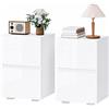 HOMCOM Set di 2 Comodini da Camera da Letto con 2 Cassetti, Bianco | Coppia di Comodini Salvaspazio Moderni, Tavolini per Camera da Letto, Capacità 30 kg, 40x40x58 cm