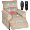 HOMCOM Poltrona Relax Elettrica Massaggiante e Riscaldante, Silenziosa | Poltrona Reclinabile 150° in Velluto a Coste con Funzione Memory, 2 Telecomandi, Poggiapiedi, USB, Tasche, Soggiorno, Marrone