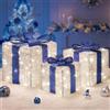 Quntis Set di 3 XL Pacchi Luminosi Natalizi con 117 LED, 8 Modalità e Timer | con Fiocchi Blu, Decorazioni Natalizie con Luci Bianche Calde, Impermeabili IP44, Addobbi Natalizi per Interno ed Esterno