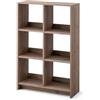 Iris Ohyama, Libreria Cube/Scaffale a giorno in legno/Mobile con 6 ripiani/Ripiano a giorno in legno, Modulare,Design, Ufficio, soggiorno, scuola - Wood Open Shelf - WOS-6 - Cenere marrone