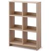 Iris Ohyama, Libreria Cube/Scaffale a giorno in legno/Mobile con 6 ripiani/Ripiano a giorno in legno, Modulare,Design, Ufficio, soggiorno, biblioteca - Wood Open Shelf - WOS-6 - Marrone chiaro