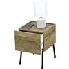 Iris Ohyama, Comodino, Tavolino piccolo, Comodino, 1 casLottoto scorrevole, Piedini antigraffio, Spazioso, Solido, Elegante chic, Camera da letto, Comodino, IWST-300, Ash Brown