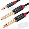 SHULIANCABLE Cavo Audio Jack 3,5mm a Doppio 6,35mm(3M) | Cavo Jack Mono Cavo Stereo Aux in per Collegare Smartphone, Tablet, Amplificatore etc.