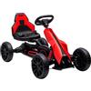 HOMCOM Go Kart a Pedali per Bambini 3-8 Anni 100x58x58.5 cm Rosso | Sedile Regolabile in 4 Posizioni, Ruote in EVA