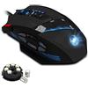 Lustrens Mouse da gaming RGB con 12 tasti, 4000 DPI, design ergonomico, con filo