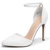 DREAM PAIRS Scarpe Tacco Spillo Sposa | Tacco spillo 10 cm, punta affusolata, soletta in lattice, cinturino caviglia regolabile, suola TPR.