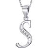 MASADA Collana in Argento 925 - Ciondolo Lettera Iniziale con Pietre Zircone - Iniziali Nome per Donna e Ragazza - Catena 46 cm Confezione Borsa in Velluto