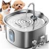 FEELNEEDY Fontanella per Gatti Acciaio Inox 3,5L - con Cavo USB (FN-W31) | Filtri Fontanella per Gatti e Cani Piccoli-5 Livelli; Lavabile in Lavastoviglie,Pompa Silenziosa (Adattatore non incluso)