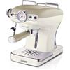 Ariete Caffè Espresso Vintage 1389, Macchina per Caffè Espresso per Polvere o Cialda ESE, 1 e 2 Tazze, Lancia Cappuccinatore, Supporto Tazze in Acciaio Inox, 15 Bar, 850W, Beige