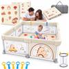 P PARVULÍ Parvuli - Parco per bambini, pieghevole, con tappetino imbottito | Box per bambini + 6 maniglie + cestino + borsa, rete traspirante e recinzione di sicurezza per bambini, per casa e viaggi