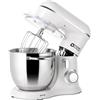 Kitchen in the box Impastatrice Planetaria, 5L Planetaria Professionale 1300W, 10 Velocità con Uncino Impastatore, Mescolatore e Frusta Sbattitrice (Bianco Ghiaccio)