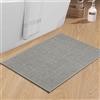 chakme Tappeto da Bagno 43 x 61 cm Tappeto Antiscivolo con Retro in Gomma Tappeto da Bagno Antiscivolo Lavabile Tappeto da Bagno Tappeto da Doccia Grigio