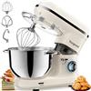 Vospeed Food Mixer - Frullatore elettrico per torte, 6,2 l, 2000 W, con ciotola, battente, gancio, frusta, separatore di uova e spatola in silicone, lavabile in lavastoviglie (bianco)