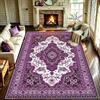 WUTONG Tappeto Orientale Vintage Medaglione Viola 160x230 cm, Pelo Corto | Lavabile in Lavatrice e Antiscivolo, Soffice, Classico per Sala da Pranzo e Grandi Spazi Moderni