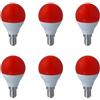 LEDLUX 6 Pezzo Lampadina Led E14 Rosso, 4W=35W 220V, Forma Globo G45, Per Decorazione Feste