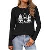 Wayleb T Shirt Natale Donna Scollo a V Manica Lunga | Scollo a V, Manica Lunga, Merry Christmas, Stampa Festiva, Maglia Morbida, Natale, Inverno, Festa e Tempo Libero