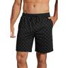 Demegimi Pantaloni Corti Uomo Cotone Pantaloni Corti Pigiama da Uomo Estivo Pantaloncini Pigiama con Coulisse e Tasche Pantaloncini Casual Corto con Stampa
