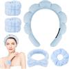 Alaoo 5pcs Fascia Capelli Donna Trucco, Archetto elastico antiscivolo | Set di fasce per il lavaggio del visoAdatto per lavare il viso, applicare il trucco, fare la doccia, spa, massaggi
