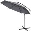 Kingsleeve® Ombrellone a Braccio da 300 a 330 cm Protezione UV30+ con Base Manovella Alluminio Idrorepellente Ombrellone da Giardino Terrazza Balcone