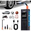 WHZOHCAR Compressore Elettrico Portatile 150PSI 6000mAh Gonfiatore Elettrico | 4 Modalità Spegnimento Auto Luce LED Ricarica Rapida Display LCD Compatto Leggero per Sport e Viaggi per Auto Moto e Bici
