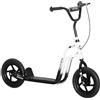 AIYAPLAY Monopattino per Bambini 5-12Anni con Ruote Grandi 30cm Bianco/Nero | Manubrio Regolabile, Scooter per Bambini in Acciaio, Freno Posteriore, Cavalletto