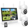 ANNKE 5MP PTZ Kit Videosorveglianza WiFi Esterno con 7" Monitor, 64GB Card | 4CH NVR Touch, 2,4/5 GHz, Visione Notturna a Colori, Audio Bidirezionale, Rilevamento di Persone, Registrazione 24/7, IP66